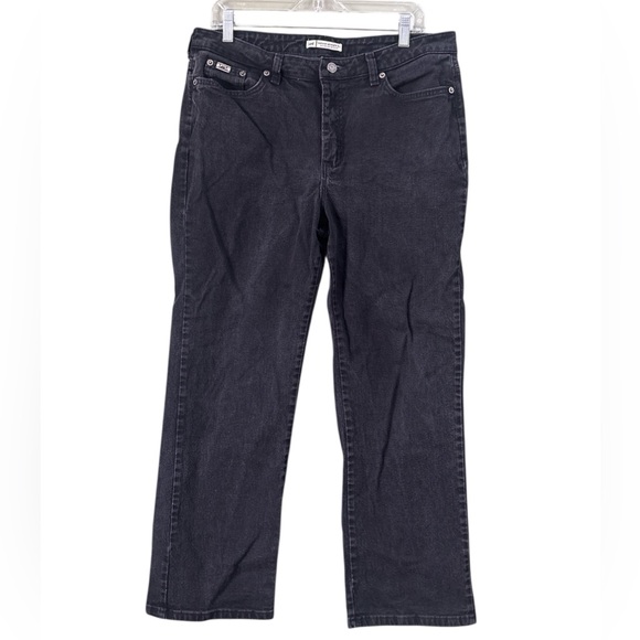 Lee Denim - Lee Natural Straight Leg Just Below the Waist Black Jeans Sz 14